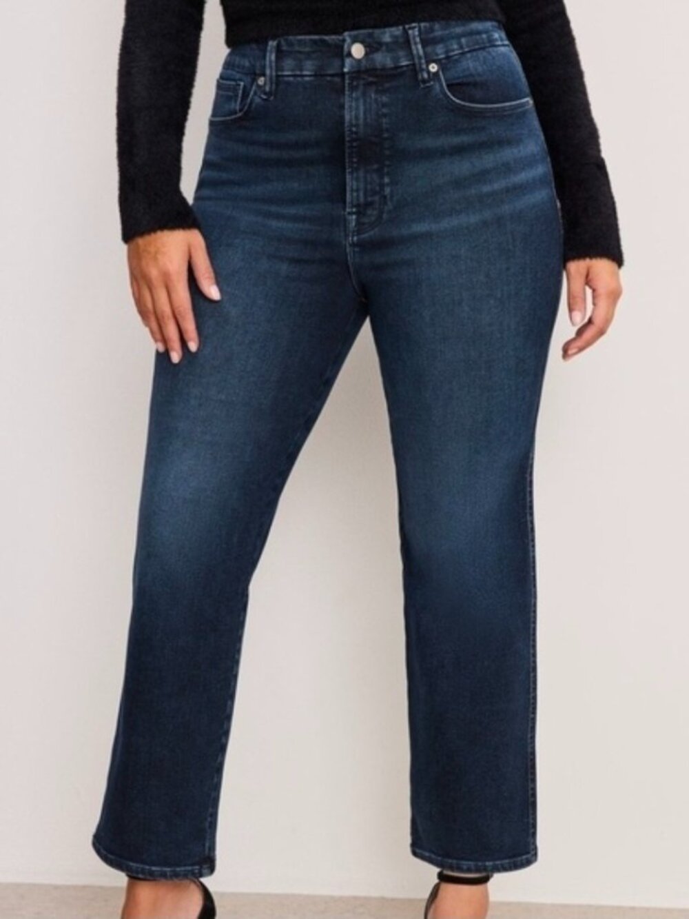 Good American Plus Size High Rise Good Legs Straight Jean Size 22